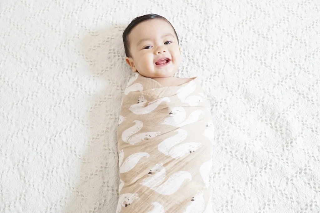A perfectly swaddled baby