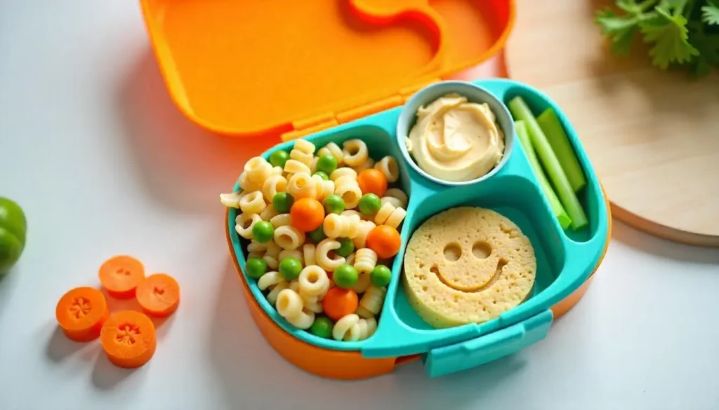 4. Pasta Salad with Veggies and Hummus Dip